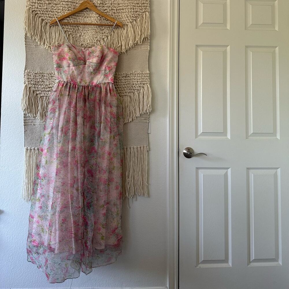 Monique Lhuillier Floral Organza Dress